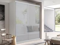 Kast WILLIAM 2 schuifdeuren 180 cm wit - thumbnail