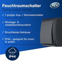 REV 0007301900 Schakelaar (opbouw) IP44 Antraciet - thumbnail