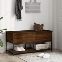 Opbergbankje 100x42,5x47 cm bewerkt hout bruineikenkleurig - thumbnail