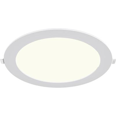 LED Downlight Inbouwspot Dimbaar - Brinton Thin - 18W 1800lm 120° Bundelhoek - Natuurlijk Wit 4000K - IP40 - Rond - Wit - Ø229mm Buitenmaat - Ø205mm Zaagmaat