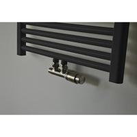 Onderblok Radiatoraansluitset Wiesbaden 16x2,0 +15 Knel Haaks Rechts Aansluiting Geborsteld Staal (RVS Look) - thumbnail