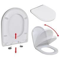 VidaXL Toiletbril soft-close met quick-release ontwerp vierkant wit - thumbnail