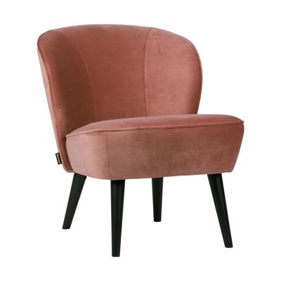 WOOOD Fauteuil 'Sara' Velvet, kleur Oudroze