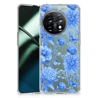 TPU Case voor OnePlus 11 Flowers Blue - thumbnail