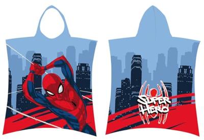 Spiderman poncho 50 x 115 cm (rood/blauw)