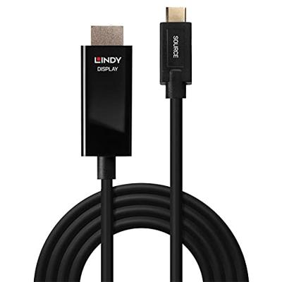 Lindy 43315 video kabel adapter 5 m USB Type-C HDMI Type A (Standaard) Zwart