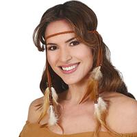 Hoofdband Met Veren Bruin - thumbnail