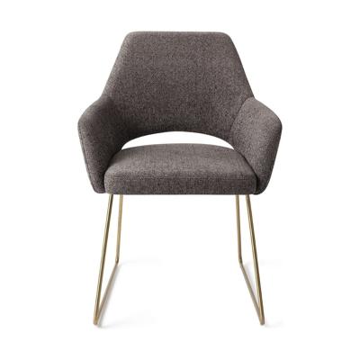 Jesper Home Eetkamerstoel 'Yanai' Slide Gold, kleur Amazing Grey