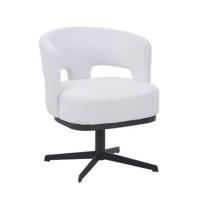 DÉJA Living - Eetkamerstoel Off-White Stof - Draaibaar - Léo - Set van 2 - thumbnail