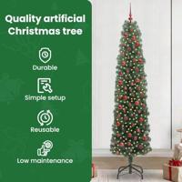 VidaXL Kunstkerstboom groen 240 cm pvc en staal en kunststof - thumbnail