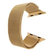 Voor Apple Watch 42mm Milanese lus magnetische roestvrij staal Watchband(Gold) - thumbnail