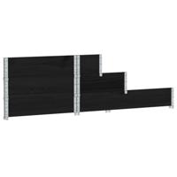 Verhoogde plantenbak 3-laags 120x80 cm massief grenenhout zwart - thumbnail