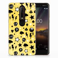 Silicone Back Case Nokia 6 (2018) Punk Geel - thumbnail