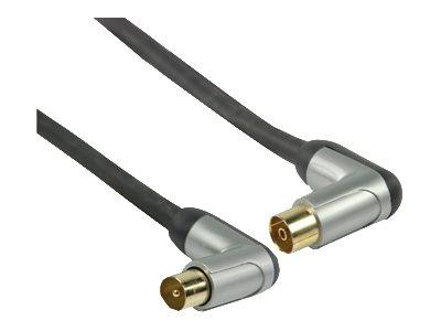 Profigold Prov8803 Coaxkabel Male Gehoekt - Female Gehoekt 3,00 M Zwart