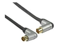 Profigold Prov8803 Coaxkabel Male Gehoekt - Female Gehoekt 3,00 M Zwart - thumbnail