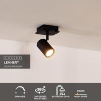 Lucide LENNERT - Plafondspot Badkamer - LED Dimb. - GU10 - 1x5W 3000K - IP44 - Zwart - thumbnail