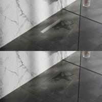 Brauer Douchegoot met Multifunctioneel Rooster en Flens - 60 cm - Rvs Geborsteld - thumbnail