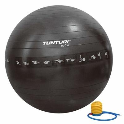 Tunturi Anti Burst Fitness bal met Pomp | Yoga bal 90 cm | 220 kg gebruikersgewicht | Incl Trainingsapp | Mint