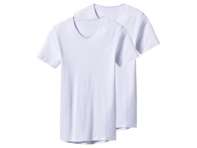 esmara Men Set van 2 heren T-shirts (V-hals, Wit, M)