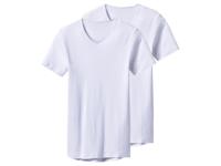 esmara Men Set van 2 heren T-shirts (V-hals, Wit, M) - thumbnail
