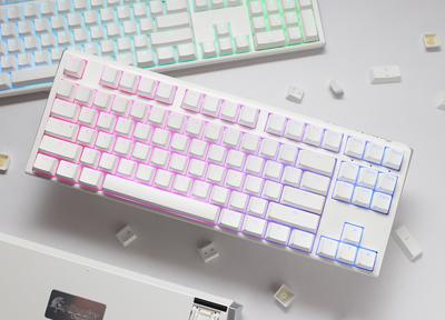 Ducky one 3 classic pure white tkl rgb mechanisch toetsenbord (wit, us lay-out (qwerty), cherry mx speed silver, 80% (tkl) , rgb leds, double-shot pbt, hot-swappable, quack mechanics)