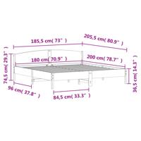Bedframe zonder matras massief grenenhout wasbruin 180x200 cm - thumbnail