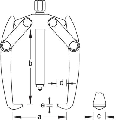 Gedore 8003410 Poelietrekker Spanbereik: 130 mm Aantal haken: 2 - thumbnail