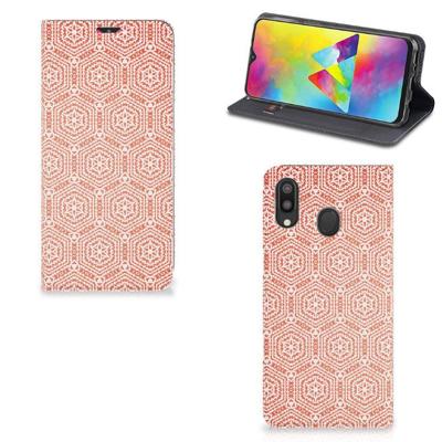 Samsung Galaxy M20 | Hoesje met Magneet | Pattern Orange Samsung Galaxy M20 | Hoesje met Magneet | Pattern Orange