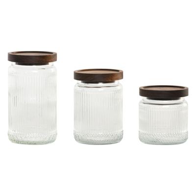 Set van 3 Potjes Home ESPRIT Transparant Natuurlijk 700 ml 1 L 3 Onderdelen Set van 3 Potjes Home ESPRIT Transparant Natuurlijk 700 ml 1 L 3 Onderdelen