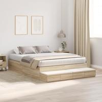 Opbergbedframe Sonoma Eiken 226.5 x 140 x 31.5 cm Bewerkt hout - thumbnail