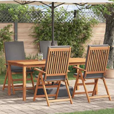 Tuinstoel 4 pcs Bruin 57 x 71.5 x 104cm Massief teakhout