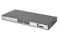 Digitus DN-95342-1 Netwerk switch 16 + 2 poorten 10 / 100 MBit/s PoE-functie - thumbnail