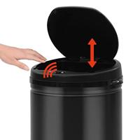 Prullenbak met automatische sensor 50 L koolstofstaal zwart - thumbnail
