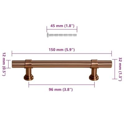 Handvatten 10 st 96 mm roestvrij staal bronskleurig