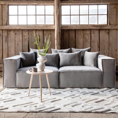 Nohr 3-zits Bank 'Yulonda' Linnen, kleur Grijs