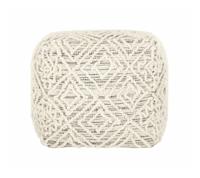 MUST Living Poef 'Quartz' 40cm, kleur Grijs / Naturel - thumbnail