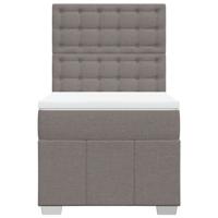 Boxspring met matras stof taupe 90x200 cm - thumbnail