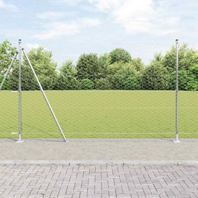 VidaXL Afrasteringspaal zilver 10 x 1,5 m (50 mm gaas) staal VidaXL Afrasteringspaal zilver 10 x 1,5 m (50 mm gaas) staal