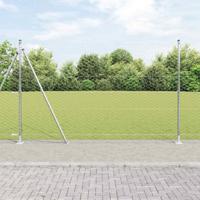 VidaXL Afrasteringspaal zilver 10 x 1,5 m (50 mm gaas) staal - thumbnail