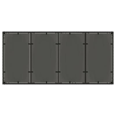 Tuintafel met glazen blad 190x90x75 cm poly rattan zwart - thumbnail