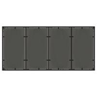 Tuintafel met glazen blad 190x90x75 cm poly rattan zwart - thumbnail