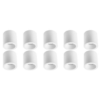 Mat Witte Aluminium Opbouwspot 10 Pack - GU10 Fitting - Ø90mm