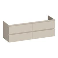 Brauer Joy - Onderkast - 140 cm - met 4 Softclose Lades Greeploos en 2 Sifon Uitsparingen - Mat Beige - thumbnail
