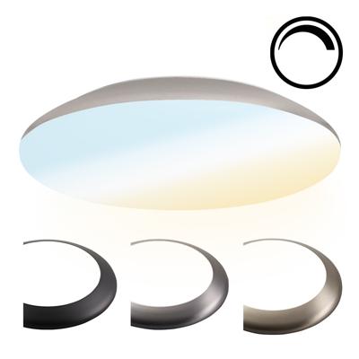 LED Bulkhead - Diameter 38cm - 25 Watt 2600 lumen - CCT Lichtkleur instelbaar - IP65 waterdicht - Vandalismeproof - Dimbaar - Plafonniere - Voor binnen en buiten - Chroom