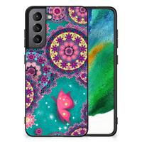 Samsung Galaxy S21FE Leuk Telefoonhoesje Cirkels en Vlinders - thumbnail