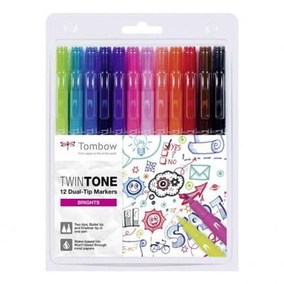 Tombow • twintone set van 12 bright colors