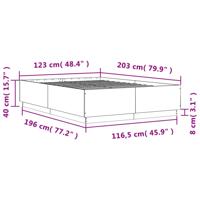 Bedframe met LED-verlichting grijs sonoma eiken 135x190 cm - thumbnail