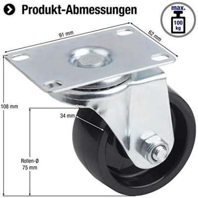 Metafranc Zwenkwiel 75Mm Pa W - WU0803010 Metafranc Zwenkwiel 75Mm Pa W - WU0803010