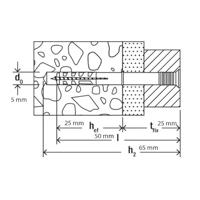 Fischer 045477 N 5 x 50/25 S K NV Spijkerplug 50 mm 5 mm 1 set(s) - thumbnail