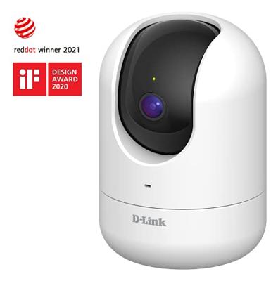 D-Link DCS-8526LH Compact 2K QHD Pan & Tilt Wi-Fi Camera, 1440p, gemotoriseerd, nachtzicht, Cloud/SD-opname, AI-Based persoon/koolmonoxide/rookalarm geluidsdetectie, 2-weg audio, Dual-Band Wi-Fi